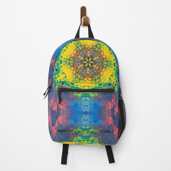 Item preview, Hex Mandala Yellow Blue and Pink designed and sold by WormholeOrbital.