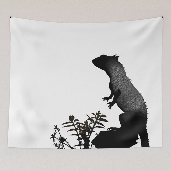 Item preview, Lizard on Rock Silhouette Art Print designed and sold by ShadowAndSlate.