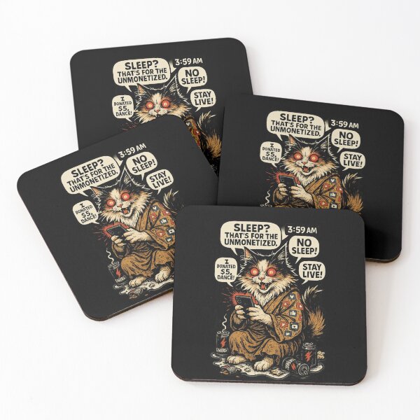 Item preview, Sleep Is for the Unmonetized – Kubil Cat Streaming Hell designed and sold by Kubiru.