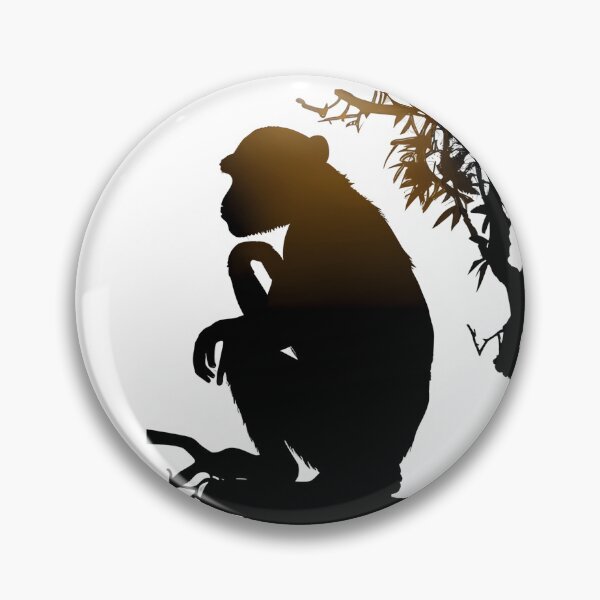 Item preview, Thoughtful Monkey Silhouette Art Print designed and sold by ShadowAndSlate.