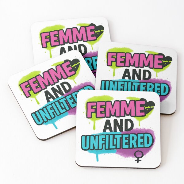 Item preview, Femme and Unfiltered – Bold Pride Typography designed and sold by Haus Of Sin.