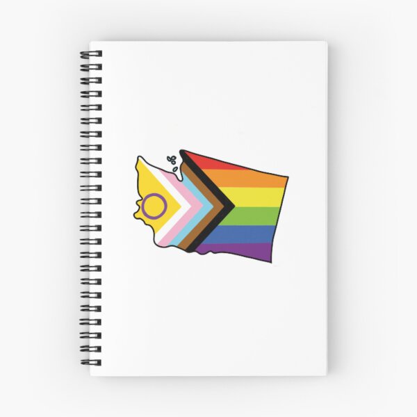 Item preview, Washington state map with intersex-inclusive Progressive Pride Flag designed and sold by anna-larina.