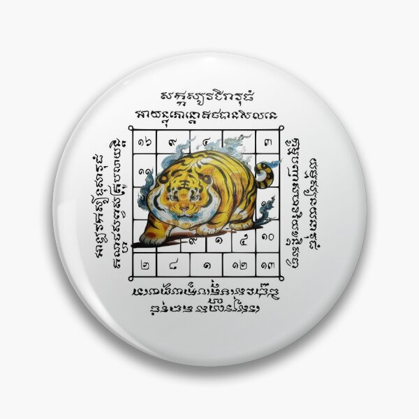 Item preview, Sacred Crouching Tiger – Thai Protective Beast with Yantra Flame designed and sold by JoynestStudioCo.