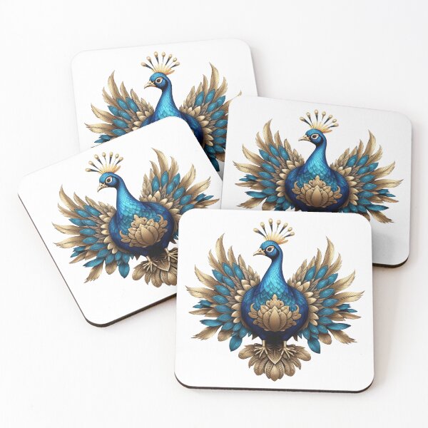 Item preview, GOLDEN BLUE PEACOCK (WHITE) designed and sold by Marlon Oseguera.