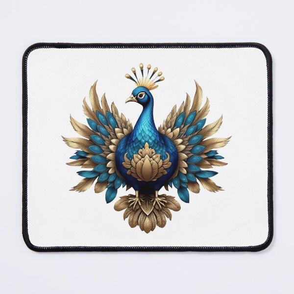 Item preview, GOLDEN BLUE PEACOCK (WHITE) designed and sold by Marlon Oseguera.