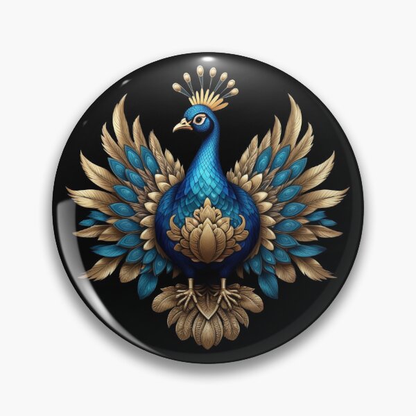 Item preview, GOLDEN BLUE PEACOCK (BLACK) designed and sold by Marlon Oseguera.