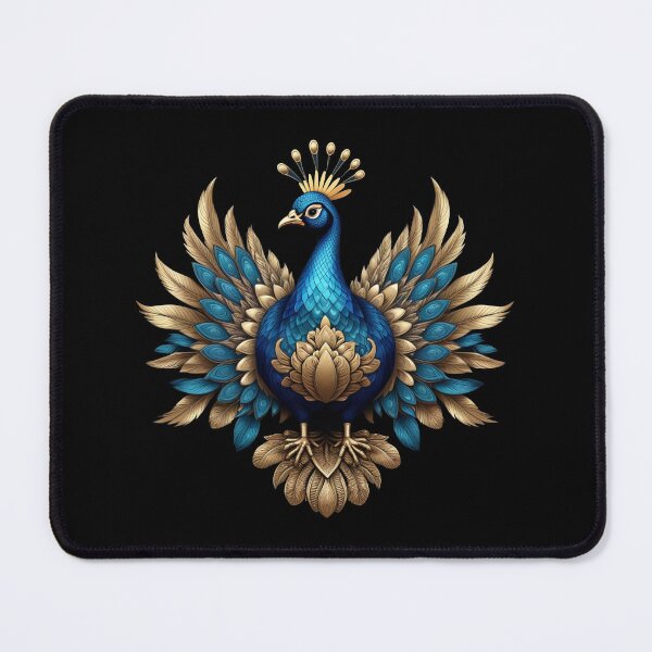 Item preview, GOLDEN BLUE PEACOCK (BLACK) designed and sold by Marlon Oseguera.