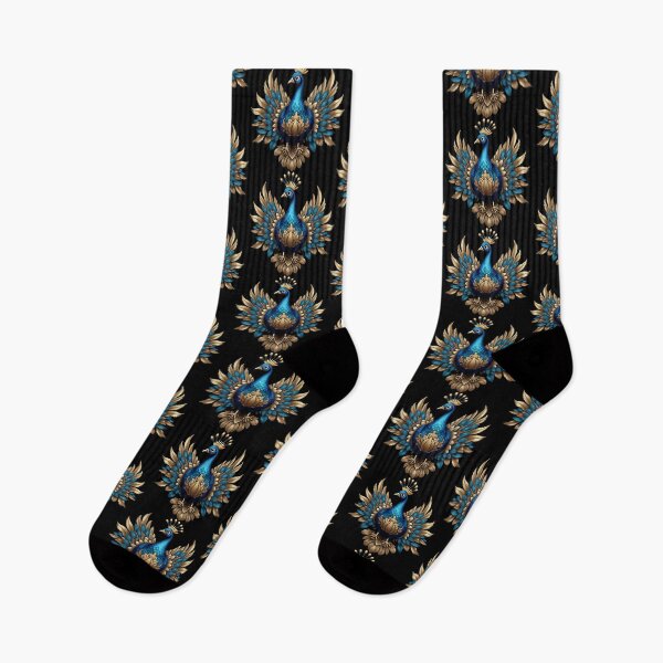 Item preview, GOLDEN BLUE PEACOCK (BLACK) designed and sold by Marlon Oseguera.