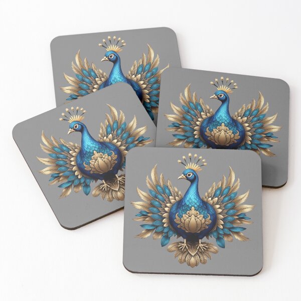Item preview, GOLDEN BLUE PEACOCK (#808080) designed and sold by Marlon Oseguera.