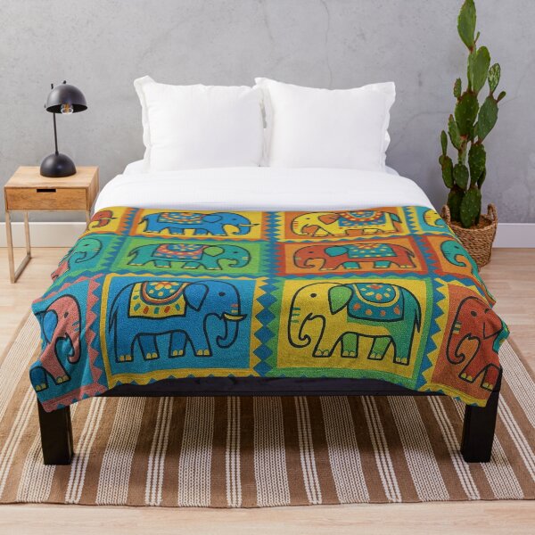 Item preview, Arte con estampado de elefantes coloridos   designed and sold by Sigtrix.