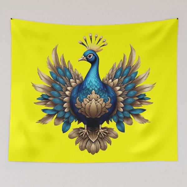 Item preview, GOLDEN BLUE PEACOCK (#FFFF00) designed and sold by Marlon Oseguera.
