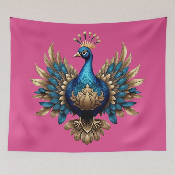 Item preview, GOLDEN BLUE PEACOCK (#E14F90) designed and sold by Marlon Oseguera.