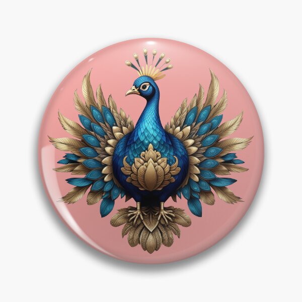 Item preview, GOLDEN BLUE PEACOCK (#F7A4A0) designed and sold by Marlon Oseguera.