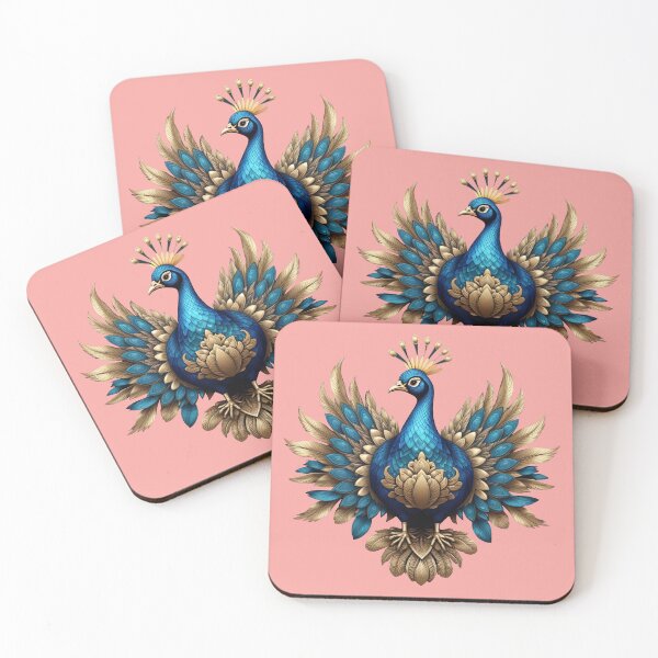 Item preview, GOLDEN BLUE PEACOCK (#F7A4A0) designed and sold by Marlon Oseguera.
