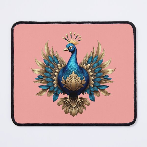 Item preview, GOLDEN BLUE PEACOCK (#F7A4A0) designed and sold by Marlon Oseguera.