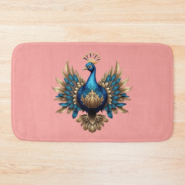 Item preview, GOLDEN BLUE PEACOCK (#F7A4A0) designed and sold by Marlon Oseguera.