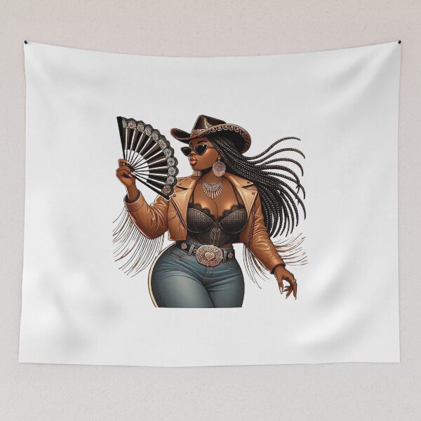 Artikelvorschau, Fan-Linedance | Hauptküken-Design | Wo sind die Fans | Stiefel auf dem Boden | Cowgirl-Melanin | Stiefel und Bling | Cowgirl-Fan entworfen und verkauft von PixelBlooming.