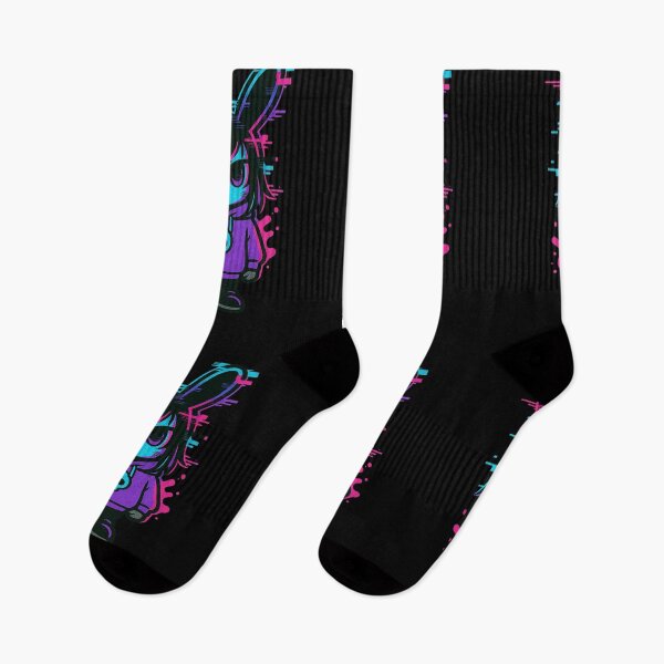 Item preview, Glitch Bunny Kid – Vaporwave Hoodie Character – Emo Neon Glitchcore Art designed and sold by VIBE CRAFT STUDIO.
