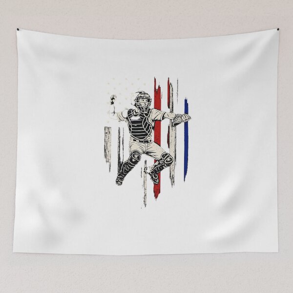Item preview, Baseball American Flag Patriotic Catcher 4th Of July Gift designed and sold by MOHITSALVI.