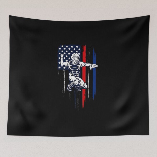 Item preview, Baseball American Flag Patriotic Catcher 4th Of July Gift designed and sold by MOHITSALVI.