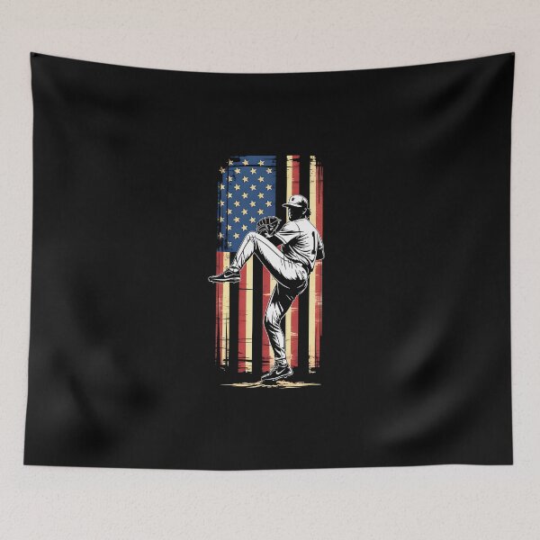Item preview, Baseball American Flag Pitcher USA Pitching 4th Of July Gift  designed and sold by MOHITSALVI.