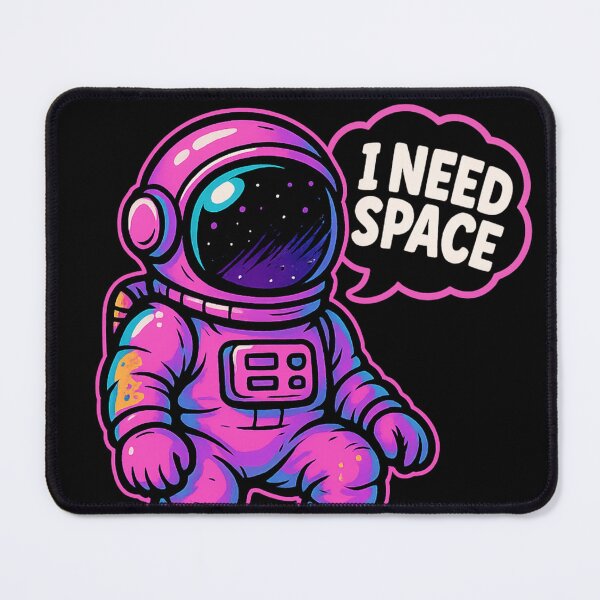 Item preview, I Need Space Astronaut – Funny Cosmic Quote – Neon Outer Space Cartoon designed and sold by VIBE CRAFT STUDIO.