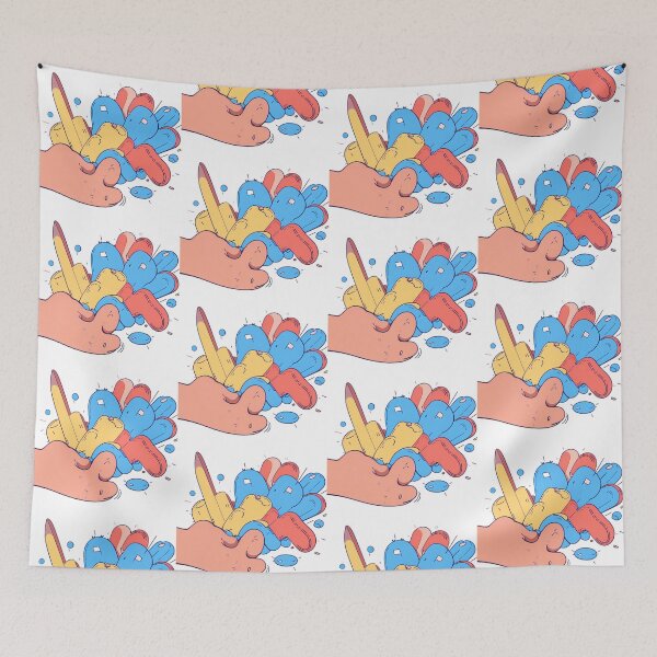 Item preview, Red Blue Yellow Celebration Joyful Festive Characters Colorful designed and sold by ART ATTACK ZONE.