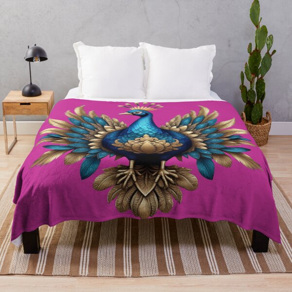 Item preview, GOLDEN BLUE PEACOCK (#CC3399) designed and sold by Marlon Oseguera.