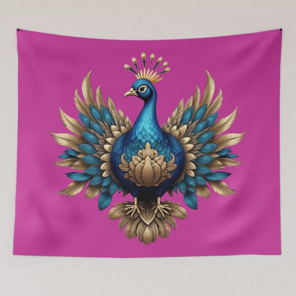 Item preview, GOLDEN BLUE PEACOCK (#CC3399) designed and sold by Marlon Oseguera.