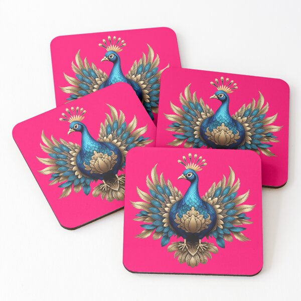 Item preview, GOLDEN BLUE PEACOCK (#FF0066) designed and sold by Marlon Oseguera.