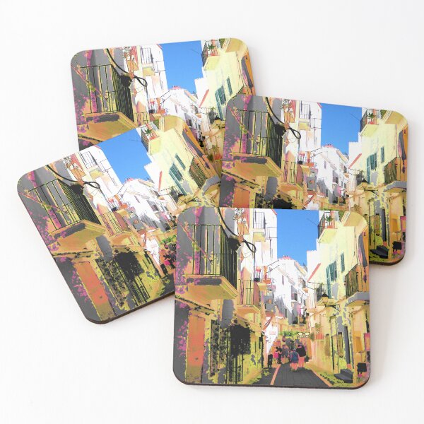 Item preview, Colorful Mediterranean alley – Artistic photography of a sunny old town street designed and sold by lyartgallery.