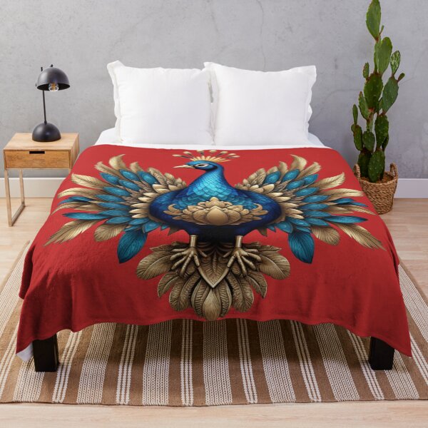 Item preview, GOLDEN BLUE PEACOCK (#C42A2A) designed and sold by Marlon Oseguera.