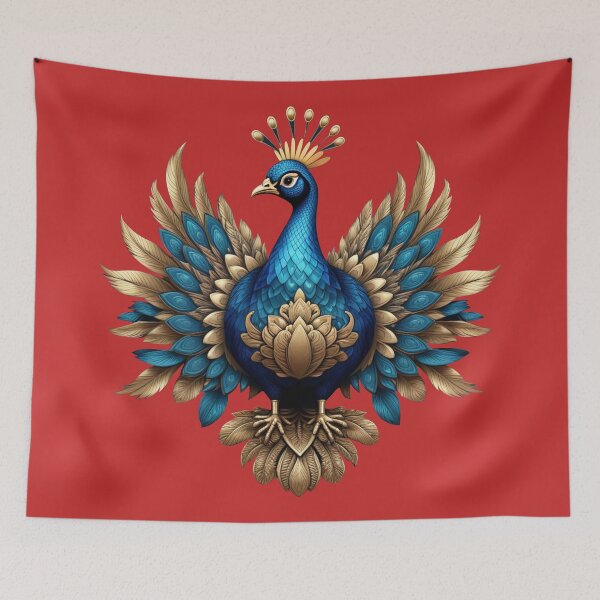 Item preview, GOLDEN BLUE PEACOCK (#C42A2A) designed and sold by Marlon Oseguera.