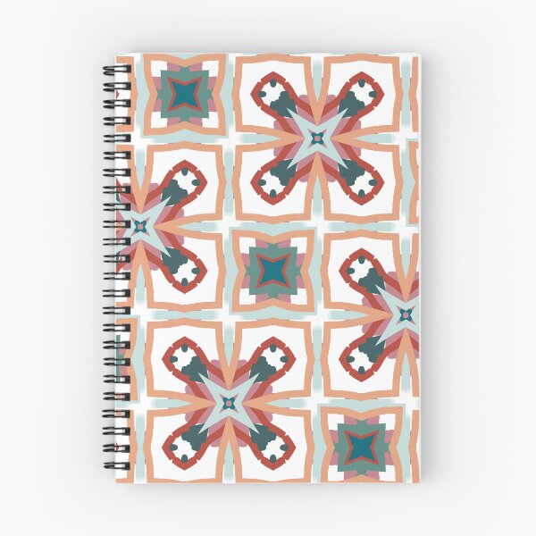 Item preview, Bold Geometric Stars and Crosses in Teal, Coral, and Beige designed and sold by Zilpa’s Prints.