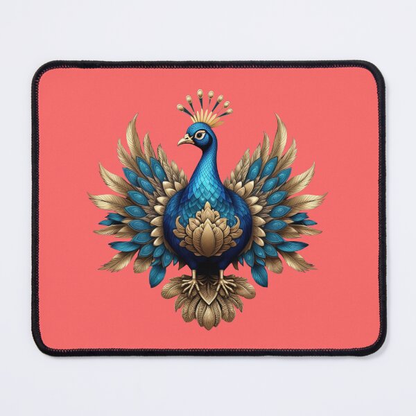 Item preview, GOLDEN BLUE PEACOCK (#FF6666) designed and sold by Marlon Oseguera.