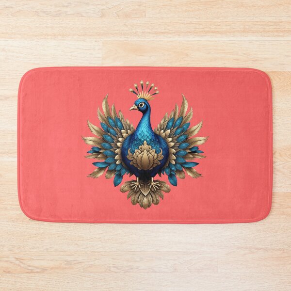 Item preview, GOLDEN BLUE PEACOCK (#FF6666) designed and sold by Marlon Oseguera.