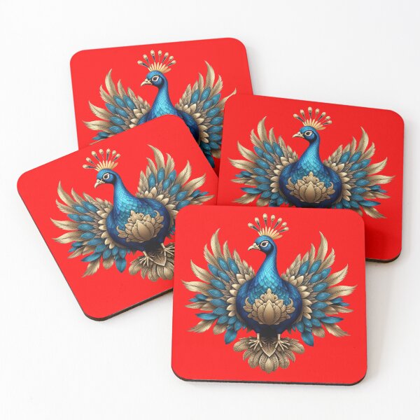 Item preview, GOLDEN BLUE PEACOCK (#FF0000) designed and sold by Marlon Oseguera.