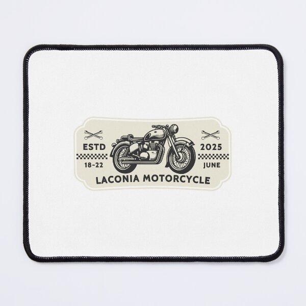 Item preview, Vintage Laconia Motorcycle Rally 2025 Badge Design designed and sold by PopLoom.