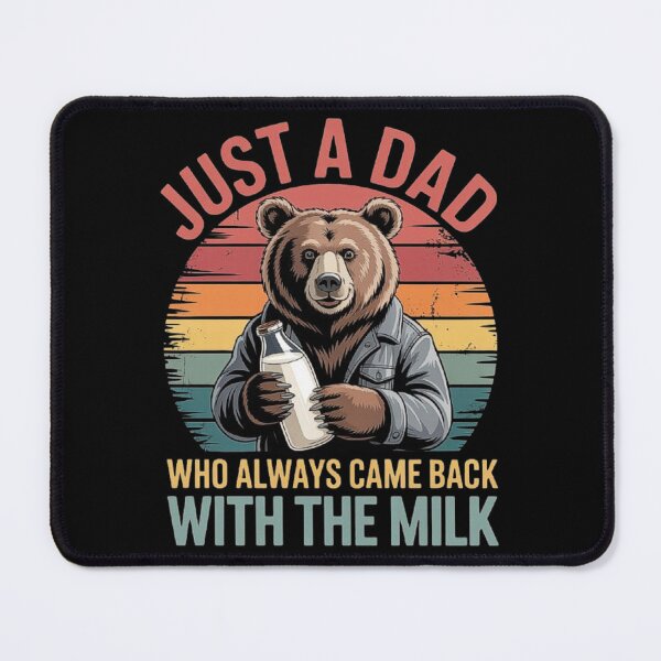 Item preview, Funny Bear Dad With Milk - Retro Fatherhood Humor Gift Idea designed and sold by love3617.