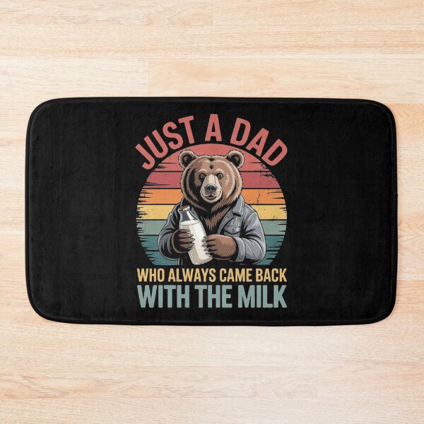 Item preview, Funny Bear Dad With Milk - Retro Fatherhood Humor Gift Idea designed and sold by love3617.