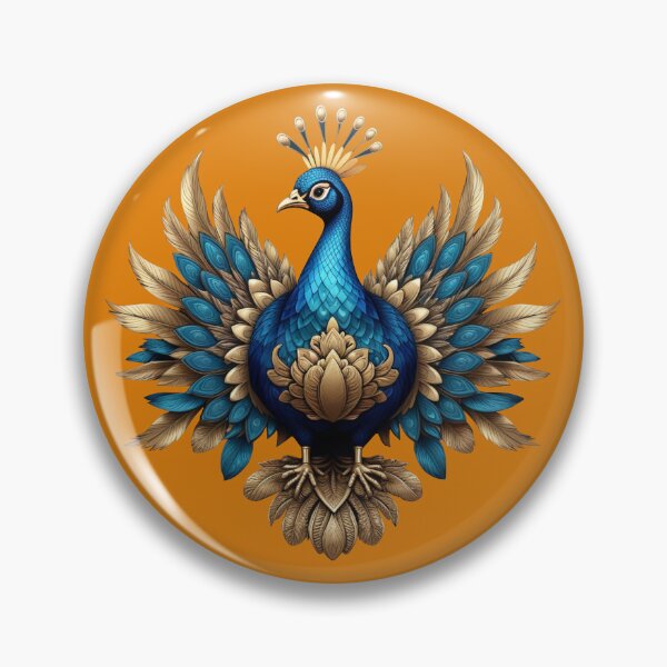 Item preview, GOLDEN BLUE PEACOCK (#DE7D08) designed and sold by Marlon Oseguera.