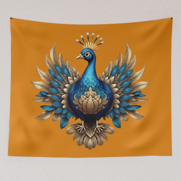Item preview, GOLDEN BLUE PEACOCK (#DE7D08) designed and sold by Marlon Oseguera.
