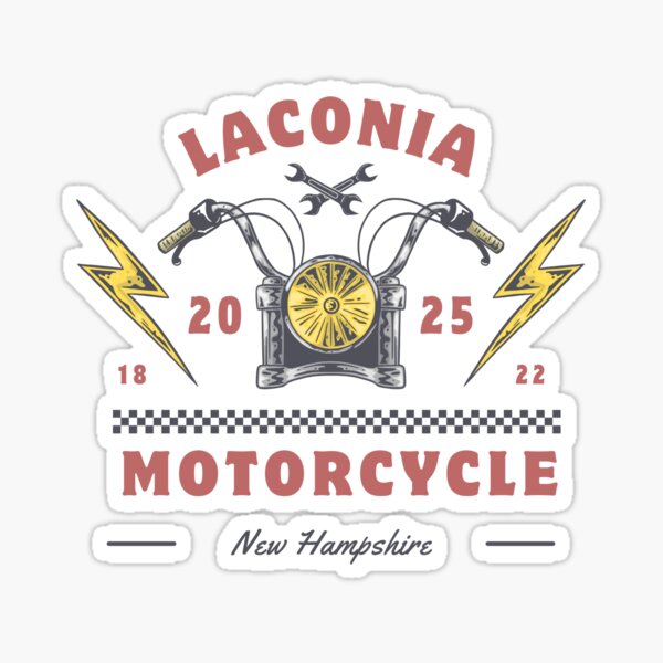 Item preview, Laconia 2025 Lightning Bolt Motorcycle Handlebar Graphic designed and sold by PopLoom.