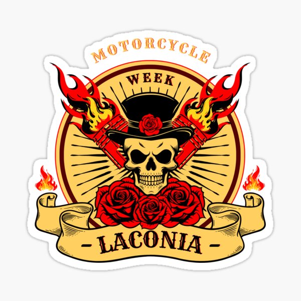 Item preview, Laconia Motorcycle Week – Skull Biker Art designed and sold by PopLoom.