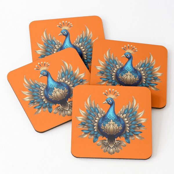 Item preview, GOLDEN BLUE PEACOCK (#FF6600) designed and sold by Marlon Oseguera.