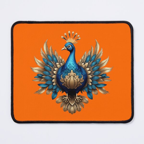 Item preview, GOLDEN BLUE PEACOCK (#FF6600) designed and sold by Marlon Oseguera.