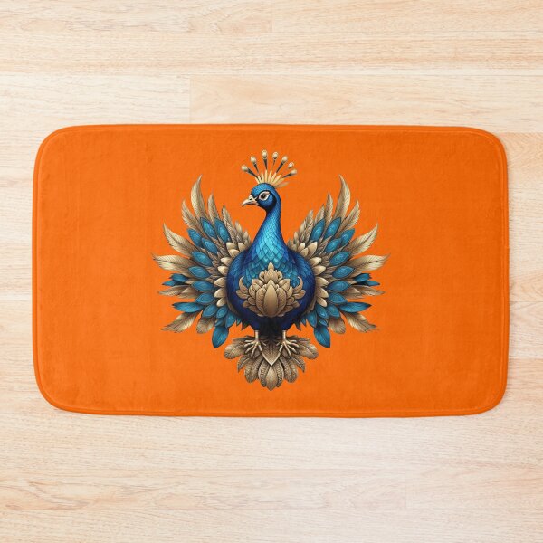 Item preview, GOLDEN BLUE PEACOCK (#FF6600) designed and sold by Marlon Oseguera.