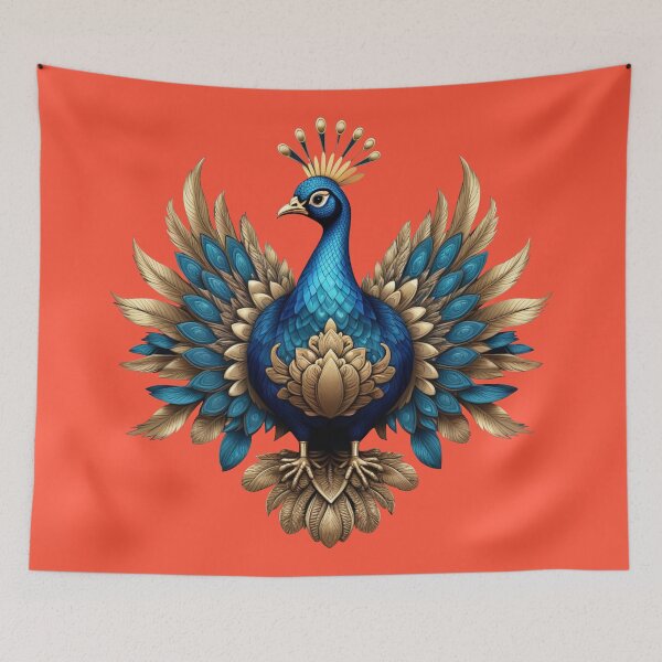 Item preview, GOLDEN BLUE PEACOCK (#FC5339) designed and sold by Marlon Oseguera.
