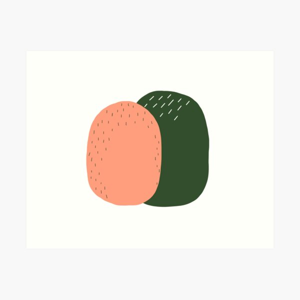 Peach and Pickle Cactus Buddies Art Print