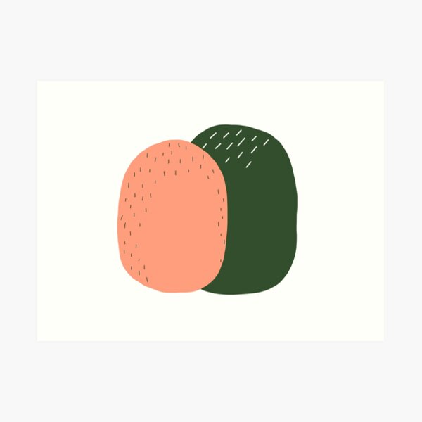 Peach and Pickle Cactus Buddies Art Print